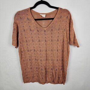 Heyson Open Knit Short Sleeved Women's Sweater S